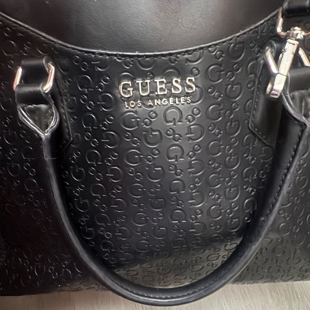 Guess Black Embossed Tote Bag